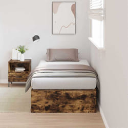 Cadre De Lit Chêne Fumé 200 X 90 X 31,5 Cm Bois D'Ingénierie Vidaxl