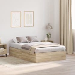 Cadre de lit de rangement vidaXL en chêne Sonoma 120x200 cm 3335367