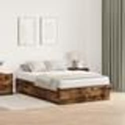 Cadre de lit de rangement vidaXL Chêne fumé 120x200 cm 3335369