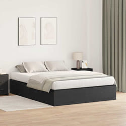 Vidaxl Cadre De Lit Chêne Noir 140 X 200 Cm Bois D'Ingénierie