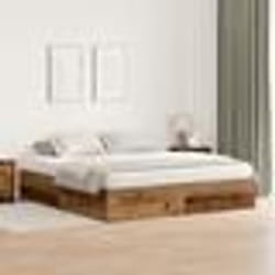 vidaXL Cadre de lit de rangement en vieux bois 180x200 cm en bois dingénierie 3335403