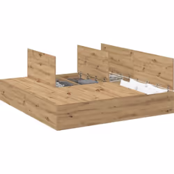Ce cadre de lit moderne est un mélange parfait de style et de praticité, idéal pour toute chambre. Avec sa finition en chêne  ...