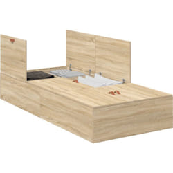 Cadre de lit de rangement Chêne Sonoma 75x190 cm Bois d'ingénierie Vidaxl