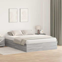 Cadre De Lit Sonoma Gris 190 X 135 X 31,5 Cm Bois D'Ingénierie Vidaxl