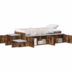 Ce lit avec rangement mélange style et pratique, parfait pour ceux qui aiment l'ambiance rustique. Son look moderne et ses op ...