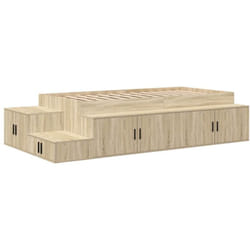 Cadre de lit avec rangement Chêne Sonoma 244 x 118 x 53,5 cm Vidaxl