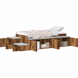 Ce cadre de lit de rangement mêle charme rustique et praticité, idéal pour les adultes qui veulent égayer leur chambre. Sa fi ...