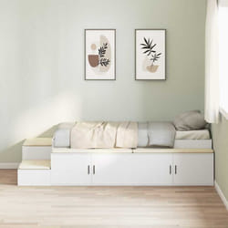 Cadre de lit avec rangement Blanc 244 x 127 x 53.5 cm Vidaxl