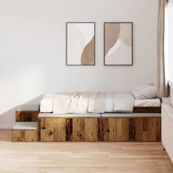 Cadre De Lit Avec Rangement Bois Ancien 244 X 127 X 53.5 Cm Vidaxl