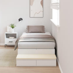 Cadre De Lit Avec Rangement Blanc 236.5 X 90 X 31.5 Cm Vidaxl