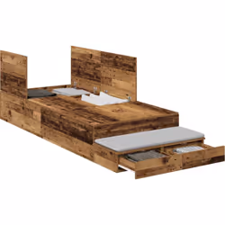 Ce cadre de lit de rangement en vieux bois est un choix judicieux pour les chambres modernes. Il mélange élégance et praticit ...