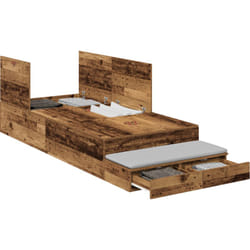 Vidaxl - Cadre de lit de rangement en bois vieilli 90x200 cm