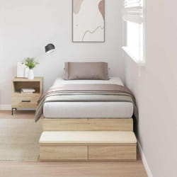 Cadre De Lit Avec Rangement Chêne Sonoma 236.5 X 100 X 31.5 Cm Vidaxl
