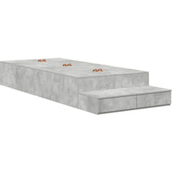 Cadre De Lit Avec Rangement Gris Béton 236.5 X 100 X 31.5 Cm Vidaxl
