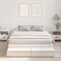 vidaXL Cadre de lit de rangement Blanc 140x200 cm 3335637