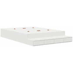 Cadre De Lit Avec Rangement Blanc 236.5 X 150 X 31.5 Cm Vidaxl