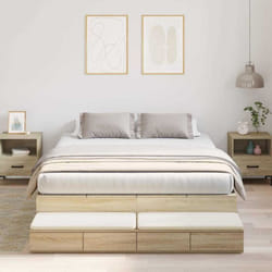 Vidaxl - Cadre De Lit Avec Rangement Chêne Sonoma 236.5 X 150 X 31.5 Cm