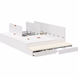 Ce cadre de lit de rangement blanc est un choix pratique pour les chambres modernes. Son design minimaliste convient parfaite ...