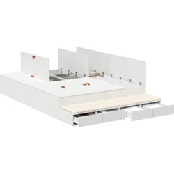 Cadre de lit de rangement Blanc 160x200 cm Vidaxl