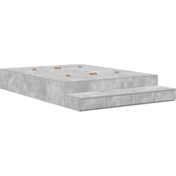 Vidaxl - Cadre de lit avec rangement Gris béton 236,5 x 160 x 31,5 cm