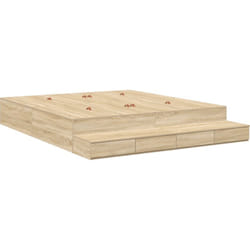 Vidaxl - Cadre de Lit de Rangement en Chêne Sonoma 180x200 cm