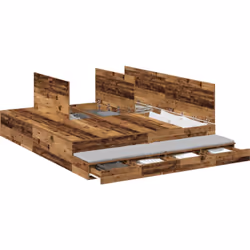 Ce cadre de lit de rangement en vieux bois est une solution stylée pour les chambres modernes. Il mêle élégance et praticité, ...