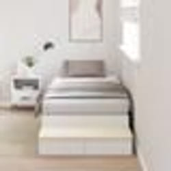vidaXL Cadre de lit de rangement Blanc 90x190 cm 3335669