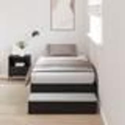 vidaXL Cadre de lit de rangement Noir Chêne 90x190 cm 3335670