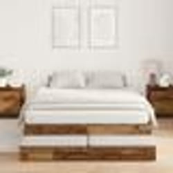 vidaXL Cadre de lit de rangement en bois ancien 140x190 cm 3335699