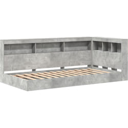 Lit bibliothécaire béton gris 100 x 200 cm en bois reconstitué Vidaxl