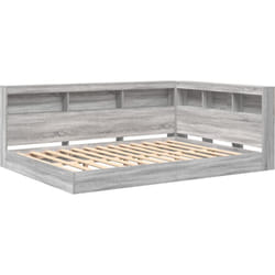 Vidaxl - Lit bibliothèque gris Sonoma 140 x 200 cm en bois aggloméré