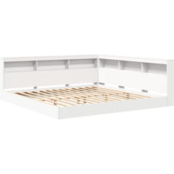 Lit bibliothèque en blanc, 180 x 200 cm, en bois aggloméré Vidaxl