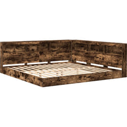 Vidaxl - Lit bibliothèque en chêne fumé 180x200 cm en bois reconstitué