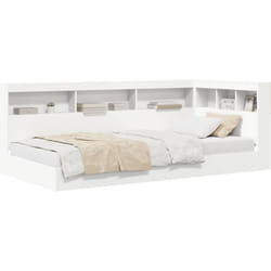 Vidaxl - Lit avec bibliothèque Blanc 75x190 cm Bois d'ingénierie