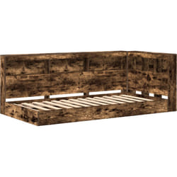 Lit bibliothèque en chêne fumé 75x190 cm en bois composite Vidaxl