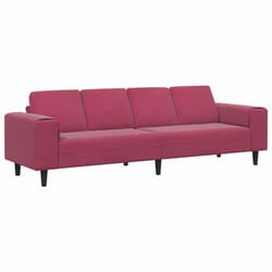 Vidaxl Ensemble De Canapés Rouge Bordeaux Velours
