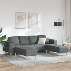 Vidaxl Ensemble De Canapés Gris Foncé Tissu