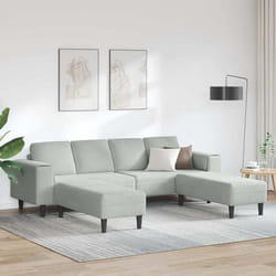 Vidaxl Ensemble De Canapés Gris Clair Velours