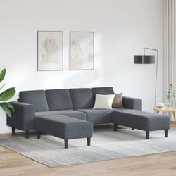 vidaXL Ensemble de Canapés Gris foncé Velours