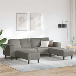 Vidaxl Sofa En Tissu Avec Coussin Gris Clair Tissu En Velours Côtelé