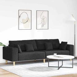 Vidaxl Sofa En Tissu Avec Coussin Noir 208 Cm Tissu