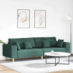 Vidaxl Sofa En Tissu Avec Coussin Vert Foncé 208 Cm Tissu