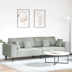 Vidaxl - Canapé En Velours Avec Coussin Gris Clair 208 Cm Velours