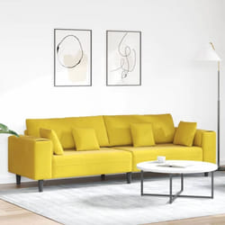 Vidaxl - Canapé en velours avec coussin Jaune 210 cm Velours