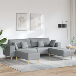 Vidaxl Sofa En Tissu Avec Coussin Gris Clair 208 Cm Tissu