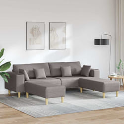 Vidaxl Sofa En Tissu Avec Coussin Taupe 208 Cm Tissu