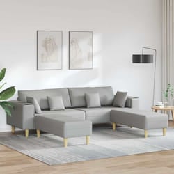 Vidaxl Sofa En Tissu Avec Coussin Gris Nuage 208 Cm Tissu