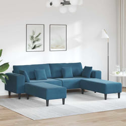 Vidaxl - Canapé en velours avec coussin 3 pcs Bleu 208 cm Velours