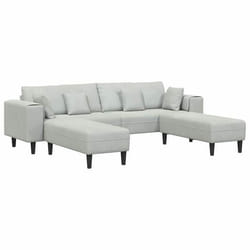 Vidaxl - Canapé En Velours Avec Coussin 3 Pcs Gris Clair 208 Cm Velours
