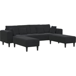 Vidaxl - Canapé en velours avec coussin 3 pcs Noir 208 cm Velours